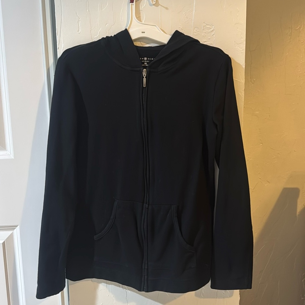 Karen Scott zip up sweater black